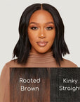 Natural Black Kinky Straight HD Lace Wigs