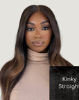 Natural Black Kinky Straight HD Lace Wigs