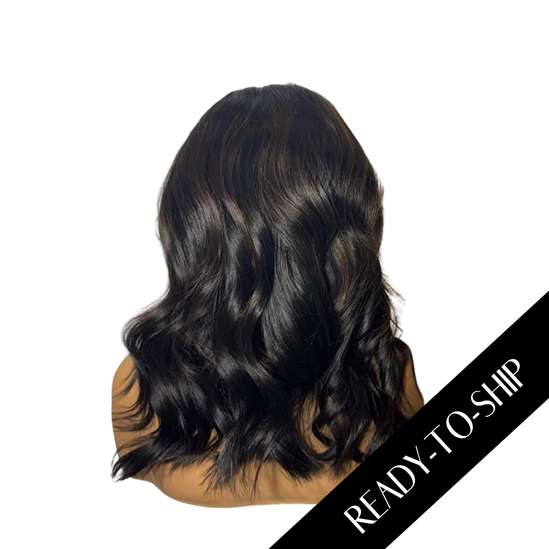 14" Chesnut Brown Highlights HD Lace Closure Wig
