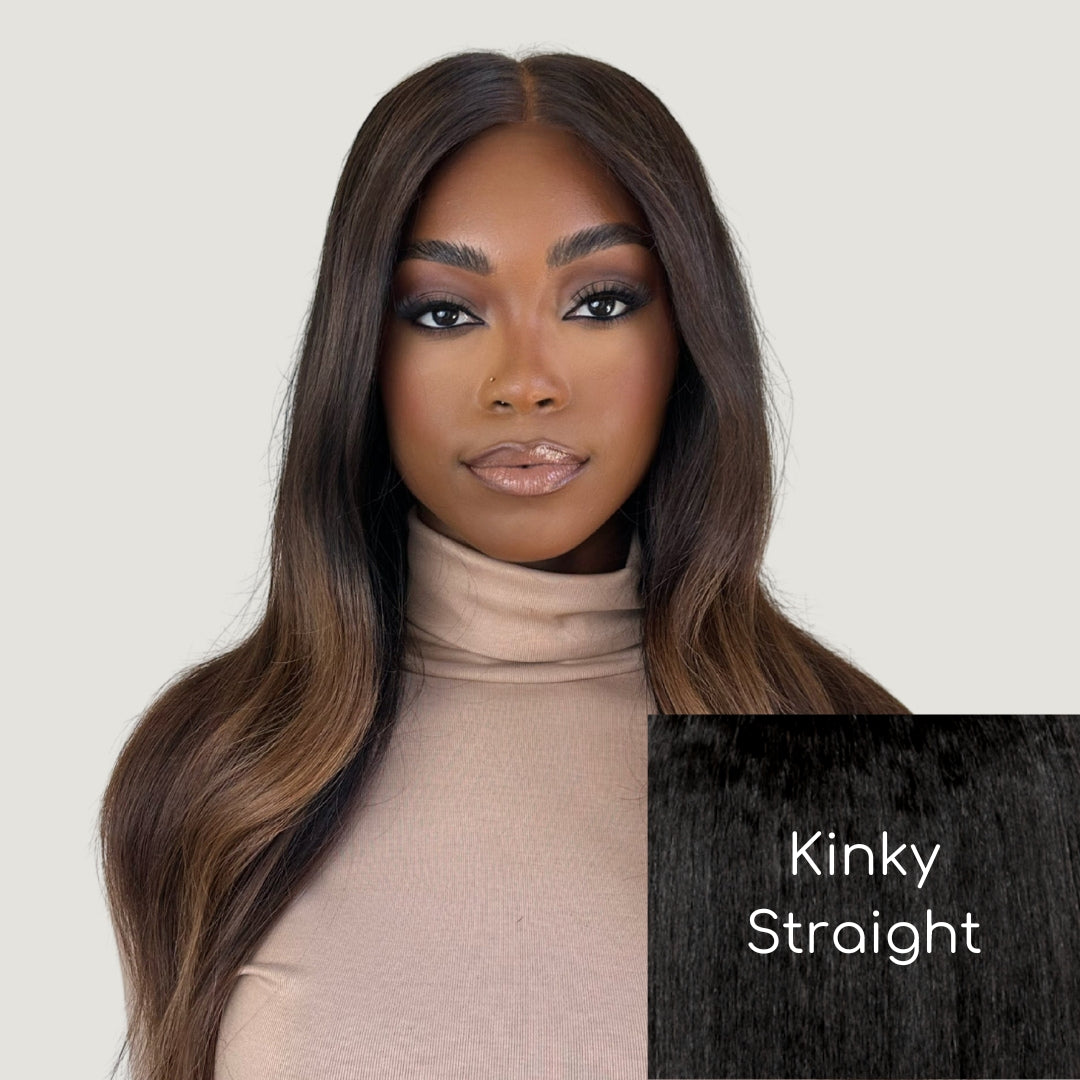 Natural Black Kinky Straight HD Lace Wigs
